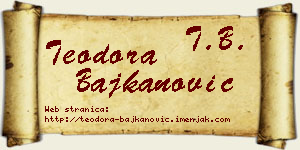 Teodora Bajkanović vizit kartica